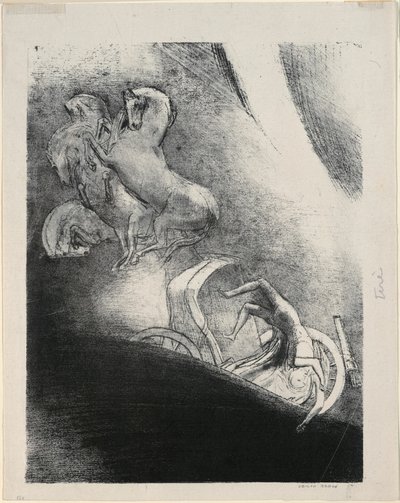 He Falls Head Foremost Into the Abyss, plate 17 av 24 av Odilon Redon