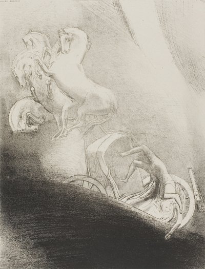 He Falls Head Foremost Into the Abyss, plate 17 av 24 av Odilon Redon