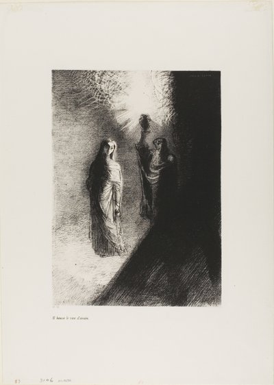 Han løfter bronseurnen, plate 4 av 10 av Odilon Redon
