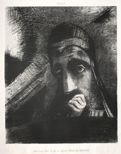 Homage to Goya: In My Dream I Saw in the Sky a Face of Mystery, 1885. av Odilon Redon