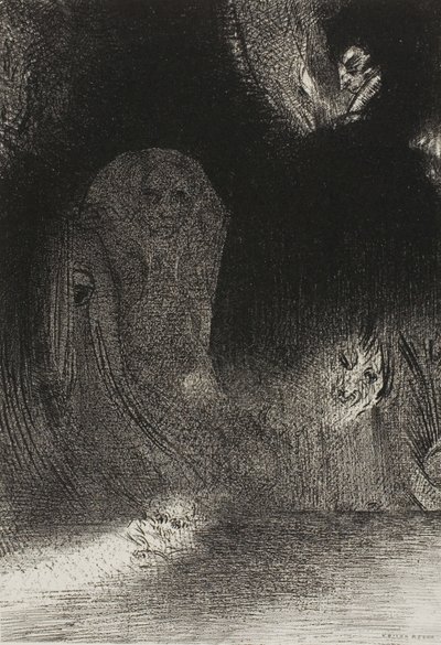 Jeg har noen ganger sett på himmelen det som så ut til å være som former for ånder, plate 21 av 24 av Odilon Redon