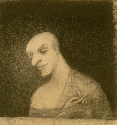 Imaginær figur, ca. 1881 (kritt og kull på papir) av Odilon Redon
