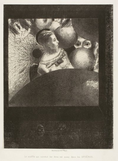 In the Spheres (The Breath Who Leads Living Creatures is also in the Spheres), plate fem fra To Edgar Poe av Odilon Redon
