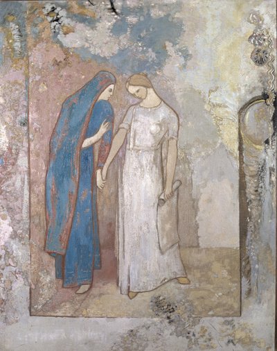Initiation to Study— Two Young Ladies, ca. 1905 (olje på lerret) av Odilon Redon