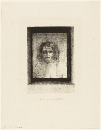 Det var et slør, et avtrykk, plate 1 av 6 av Odilon Redon