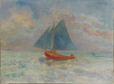 Le Bateau rouge Den røde båten, ca. 1910. av Odilon Redon