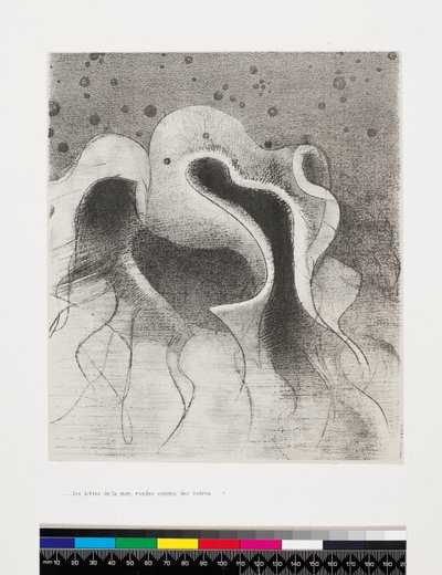 The Beasts of the Sea Round Like Wineskins, 1896 av Odilon Redon