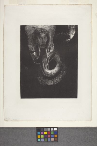 Oannès: "I, The First Consciousness Of Chaos ..." (litografi på kinesisk applikasjonspapir) av Odilon Redon