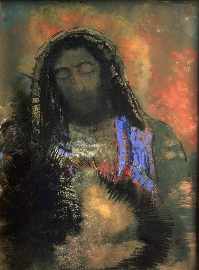 Sacred Heart, 1910 (pastell på papir) av Odilon Redon