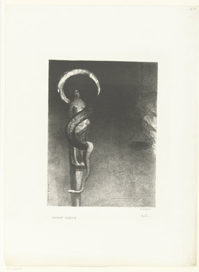 Slangenaureool Serpent-Aureole (tittel på objekt) av Odilon Redon