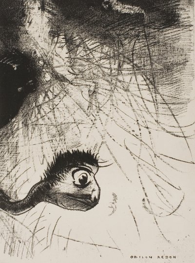 St. Anthony: "Et sted må det være primordiale former hvis kropper bare er bilder", plate 4 av 6 av Odilon Redon