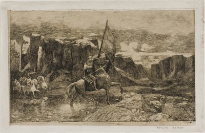 Fanebærer krysser en bekk av Odilon Redon