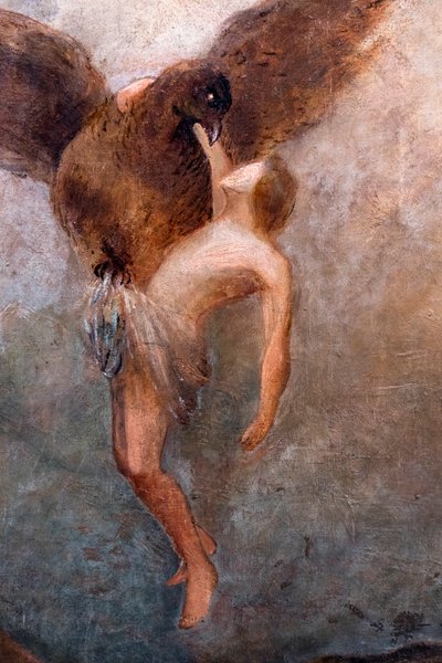 Bortføringen av Ganymedes, detalj, ca. 1910 (olje på lerret) av Odilon Redon