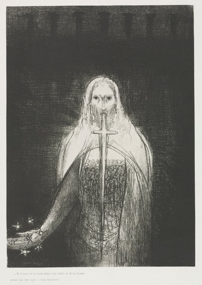 The Apocalypse of Saint John: Og han hadde i sin høyre hånd syv stjerner..., 1899. av Odilon Redon