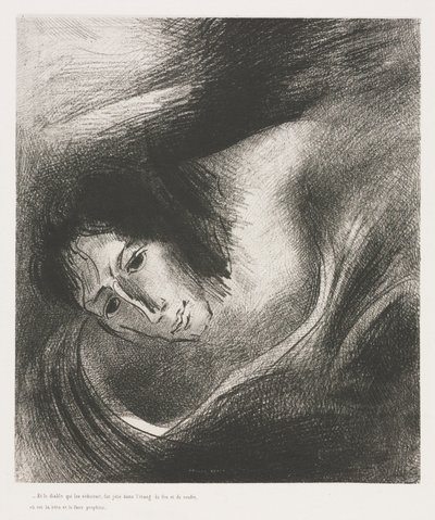 The Apocalypse of Saint John: Og djevelen som bedratt dem ble kastet i sjøen, 1899. av Odilon Redon