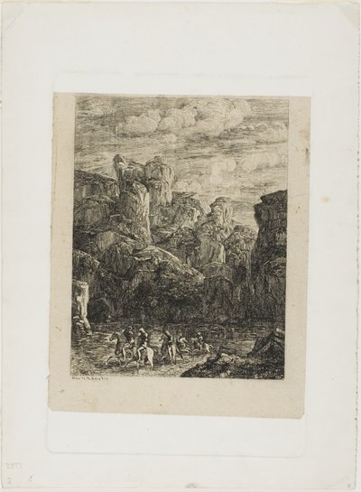 Forden: Landskap med ryttere av Odilon Redon