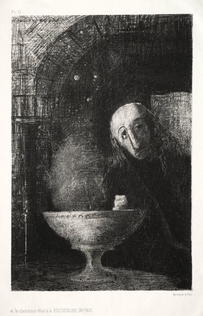 The Night: And the Searcher was Engaged in an Infinite Search, 1886. av Odilon Redon