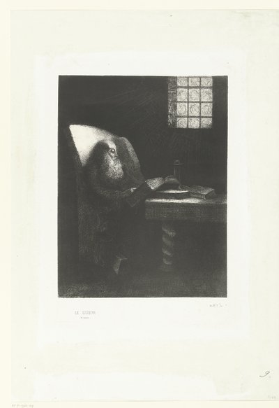 The Reader, 1892 (trykk) av Odilon Redon