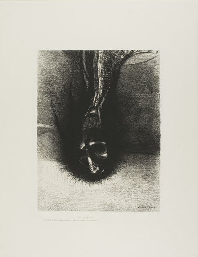 Skiapodene: "Hodet så lavt som mulig, det er lykkens hemmelighet!", plate 6 av 6 av Odilon Redon