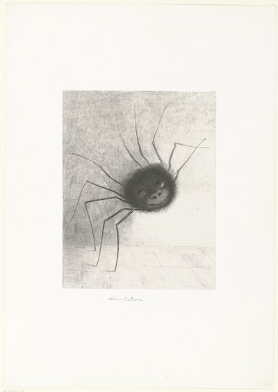 Edderkoppen, 1887 (trykk) av Odilon Redon