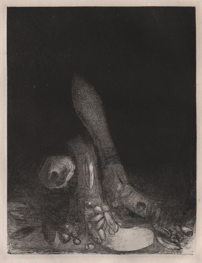 The Temptation of St. Anthony: Flowers Fall and the Head of a Python Appears, 1896. av Odilon Redon