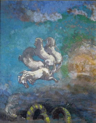 Vognen til Apollo - Pastell av Odilon Redon