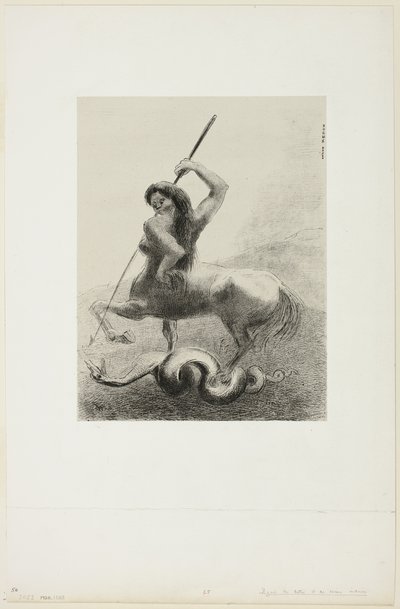 There Were Struggles and Vain Victories, plate 6 av 8 fra "Les Origines" av Odilon Redon