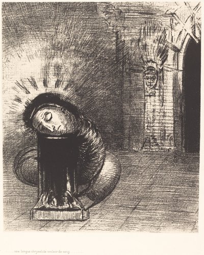En lang puppe, fargen på blod av Odilon Redon