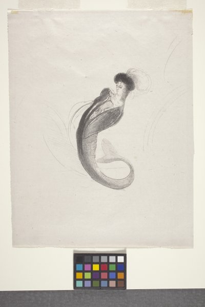 Uten tittel (litografi på kinesisk volant papir) av Odilon Redon