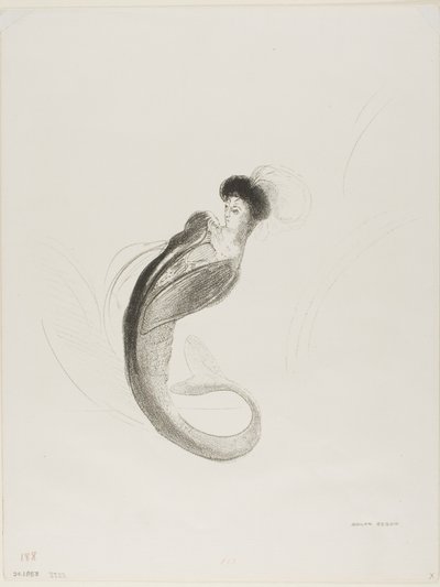 Prøvelitografi uten tittel av Odilon Redon