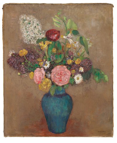 Vase med blomster av Odilon Redon