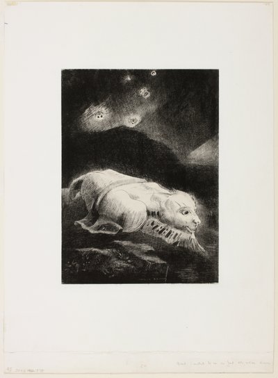 When Life Was Awakening in the Depths of Obscure Matter, plate 1 av 8 fra "Les Origines" av Odilon Redon