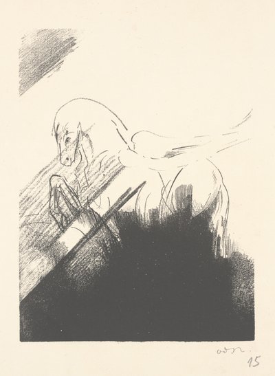 Bevinget hest av Odilon Redon