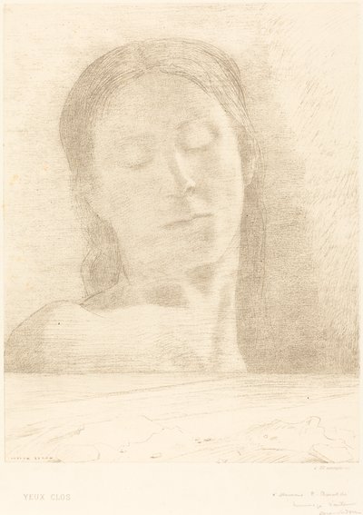 Yeux Clos (lukkede øyne) av Odilon Redon