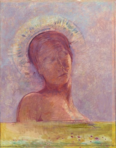Closed Eyes - Maleri av Odilon Redon av Odilon Redon