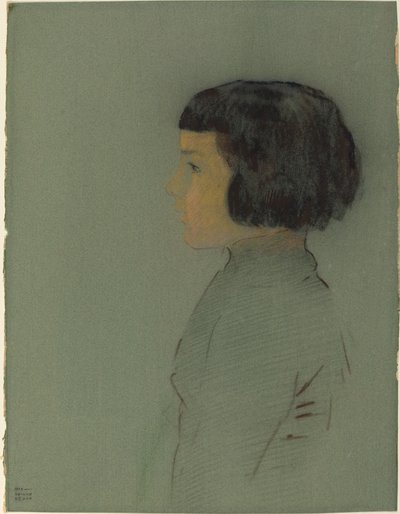 Ung kvinne i profil av Odilon Redon