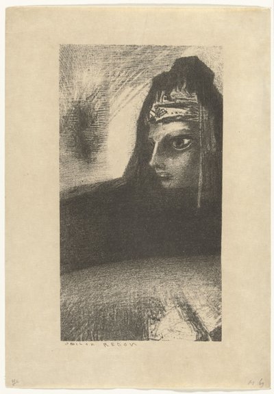 Svart Sfinx svart krone av Odilon Redon