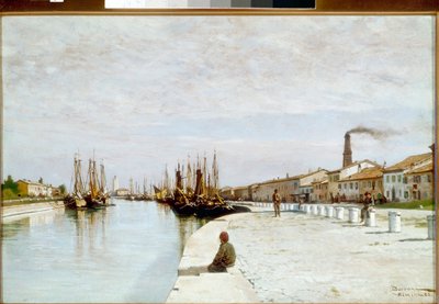 Marina of Rimini (olje på lerret av Odoardo Borrani