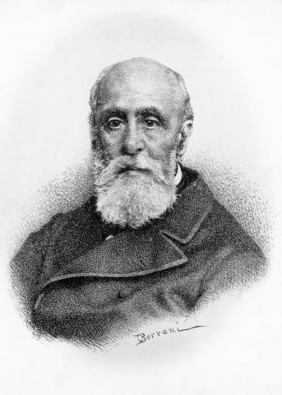 Portrett av Giovanni Ruffini (1807-1881), italiensk poet og patriot, litografi etter tegning av Odoardo Borrani (1833-1905) av Odoardo Borrani