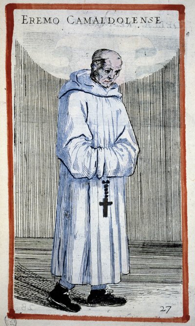 Eremitt camaldulus. Gravering i O. Fialetti. Det 16. århundre. av Odoardo Fialetti