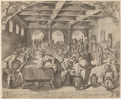 Ekteskapet i Kana av Odoardo Fialetti after Jacopo Tintoretto