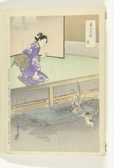 Orchid Ran (tittel på objekt) Sammenligninger mellom skjønnheter og blomster (serietittel) Bijin hana kurabe (serietittel på objekt) av Ogata Gekko