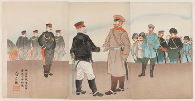 The Raising of the Siege of Port Arthur: General Stossel-møte med general Nogi av Ogata Gessan