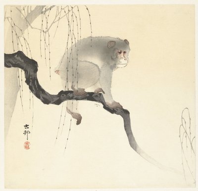 Ape på tregren av Ohara Koson