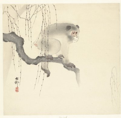 Ape på tregren av Ohara Koson