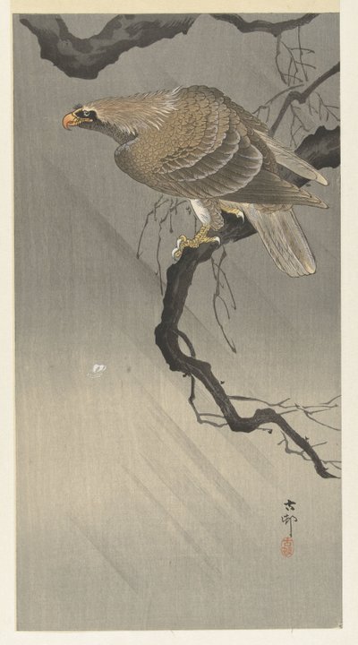 Ørn på gren av Ohara Koson