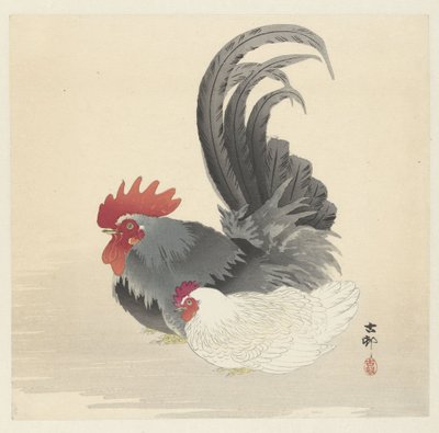 Kylling og hane av Ohara Koson