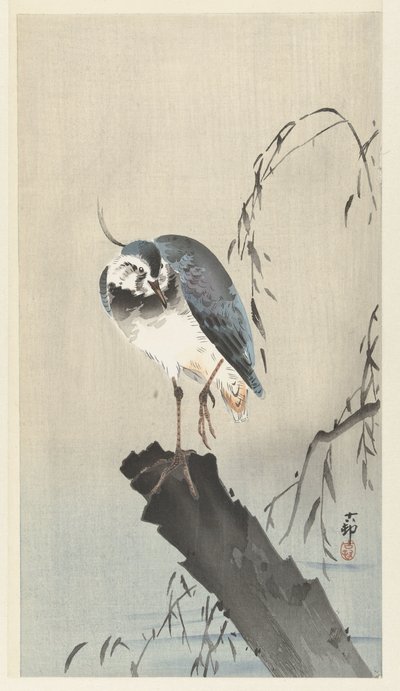 Vivi på en trestubbe av Ohara Koson