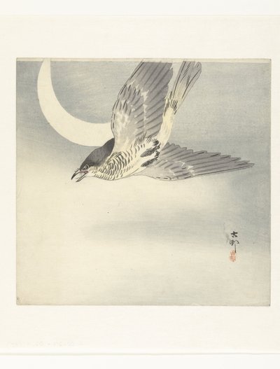 Gjøk ved halvmåne av Ohara Koson
