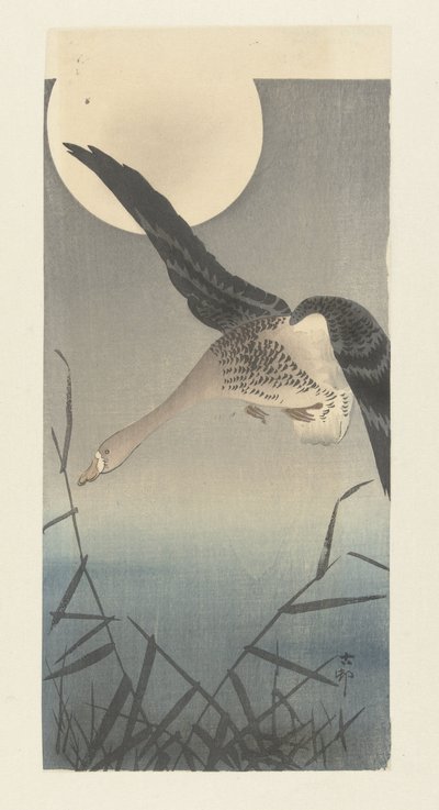 Blisgås ved fullmåne av Ohara Koson